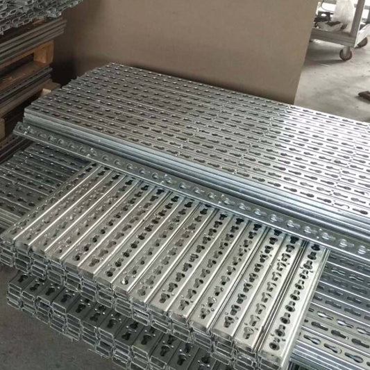 Durable aluminum keyhole tracks designed for use with jump cups and safety release adapters for easily adjustable equestrian jumps.