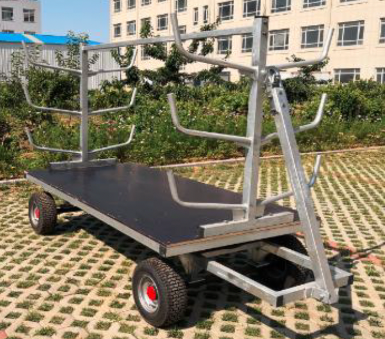 Heavy-Duty 4-Wheeled Horse Jump Pole Trailer – Pole Wagon - Steel Frame & Rubber Tires – Designed for private and competition facilities, this sturdy steel trailer can transport 60-80 horse jump poles with ease. Featuring durable rubber tires for smooth mobility, it's the perfect solution for organizing and moving jump poles efficiently. Shop now for a reliable jump pole transport system!